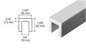 CRL-Blumcraft® Satin Anodized 324 Series 1-3/8" x 1-3/8" Extruded Aluminum Cap Rail
