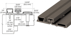 CRL Dark Bronze Anodized 83" Roton 157HD Series Heavy-Duty Full Surface Frame Face Continuous Hinge