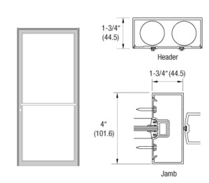 CRL-U.S. Aluminum Clear Anodized 1-3/4" x 4" 400 Series Up and Over Single Door Frame
