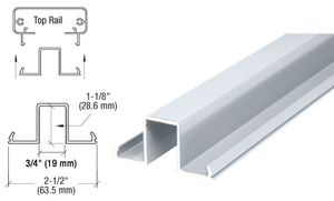 CRL Clear Anodized 200, 300, 350, and 400 Series 241" Glass Rail Infill