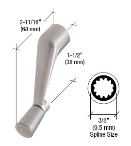 CRL Aluminum Casement Operator Handle with 3/8" Spline Size and 2-11/16" Length