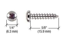CRL Chrome Mounting Screw for Hinges and Magnetic Glass Door Latches