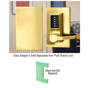 CRL Polished Brass 6" x 10" LH Center Lock Keeper for Push Button Locks