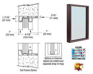 CRL Duranodic Bronze Anodized Standard Inset Frame Exterior Glazed Vision Window
