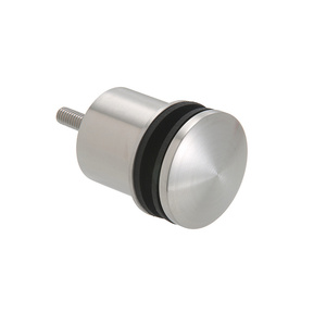 CRL 316 Brushed Stainless 2-3/8" x 1-3/4" Point Supported Standoff Base and Domed Cap