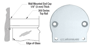 CRL Mill 300 Series Wall Mount End Cap