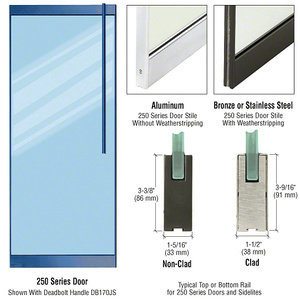 CRL-Blumcraft® Satin Anodized 250 Series Door - 1/2" Glass