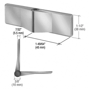 CRL Brushed Stainless UV Bonded Glass-to-Glass Hinge