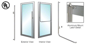 CRL-Blumcraft® Brushed Stainless Left Hand Reverse Aluminum Door Mount 'MS' Keyed Access Dummy Top Mount Handle