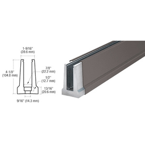 CRL B5T Series Dark Bronze Anodized Custom Tapered Base Shoe Drilled for 1/2" Glass