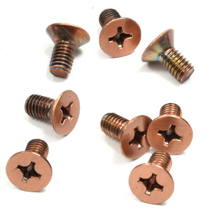 CRL Brushed Copper 6 x 12 mm Cover Plate Flat Head Phillips Screws