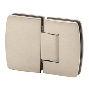 Brushed Nickel 180° Glass to Glass Radial Series Hinge