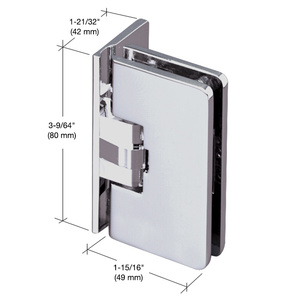 CRL Polished Chrome Milano 044 Series Wall Mount Full Offset Back Plate Hinge