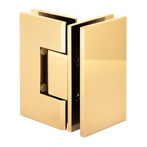 CRL Polished Brass Vienna 092 Series 90 Degree Glass-to-Glass Hinge