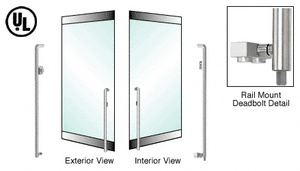 CRL-Blumcraft® Brushed Stainless Left Hand Reverse Rail Mount Keyed Access 'K' Exterior Bottom Securing Deadbolt Handle