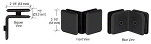 CRL Matte Black Estate Series 90 Degree Glass-to-Glass Clamp