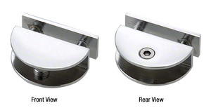 CRL Polished Chrome Thru-Glass Rounded Shelf Clamp