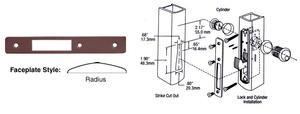 CRL Dark Bronze Radius Faceplate for DL2130 Series Hook Throw Deadlocks