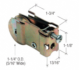 CRL 1-1/4" Steel Sliding Glass Door Roller with 13/16" Wide Housing for Acorn & Wells Aluminum Doors