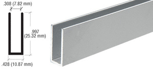 CRL Satin Anodized 1/4" Single Channel with 1" High Wall