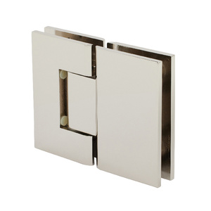 CRL Polished Nickel Geneva 180 Series 180 Degree Glass-to-Glass Standard Hinge