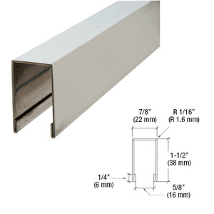 CRL Brushed Stainless 120" Crisp Corner Flat Top U-Channel Cap Railing