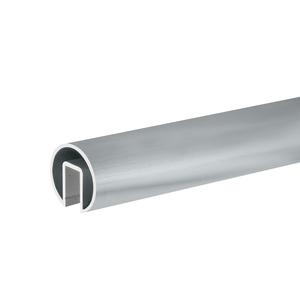 CRL Mill Finish 1.9" Extruded Aluminum Cap Rail for 1/2" or 5/8" Glass - 240"