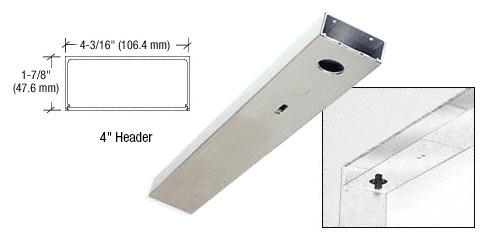 CRL Brushed Stainless Steel 4" x 36" Single Door Header