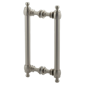 Brushed Nickel 8" Antique Style Back to Back Handles