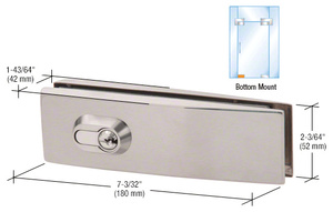 CRL Brushed Stainless Steel Curved European Patch Door Lock