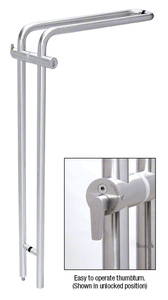 CRL 316 Polished Stainless 48" Right Hand LLPA Series Locking Ladder Pull - Curved Exterior