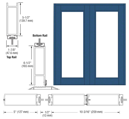 CRL-U.S. Aluminum Custom KYNAR® Paint Blank Pair Series 850 Durafront ...