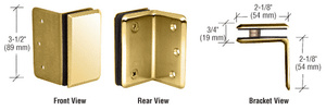 CRL Unlacquered Brass Pinnacle and Prima Series Wall Mount Bracket