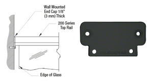 CRL Matte Black 200 Series Wall Mount End Cap