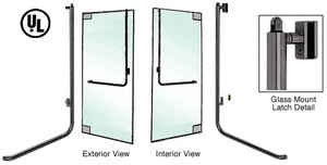 CRL-Blumcraft® Oil Rubbed Bronze Left Hand Reverse Glass Mount Keyed Access "D" Exterior, Top Securing Panic Handle