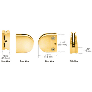 Buy SA87FBR CRL Polished Brass 3/8 Top Flat Base Glass Clip