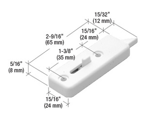 CRL White Tilt Latch with 1-3/8" Screw Holes