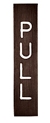 CRL Etched Bronze with White Letter "PULL" Sign