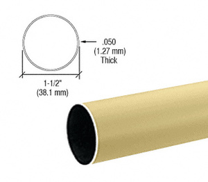 CRL Satin Brass 1-1/2" Diameter Hand Railing Tubing - 216"