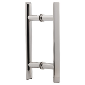 Polished Stainless Steel 6" Square Ladder Pull Back to Back Handles