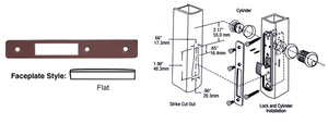 CRL Dark Bronze Flat Faceplate for DL2130 Series Hook Throw Deadlocks