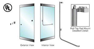 CRL-Blumcraft® Brushed Stainless Left Hand Reverse Roll Top Rail Mount "Z" Keyed Access Exterior Top Securing Deadbolt Handle