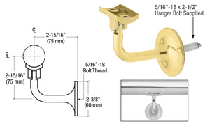 CRL Polished Brass La Jolla Series Wall Mounted Hand Rail Bracket