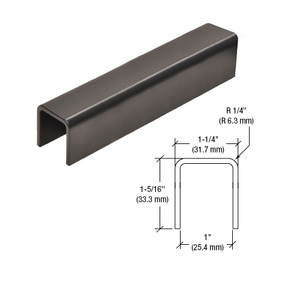 CRL Matte Black 11 Gauge Cap Rail for 3/4" Monolithic Tempered Glass - 120"