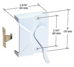 CRL Left Hand White Casement Window Lock 2-3/8" Screw Holes