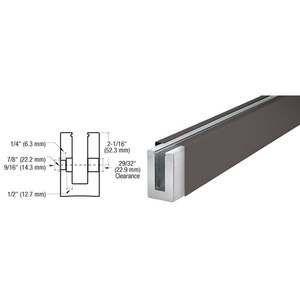 CRL B5S Series Dark Bronze Custom Square Base Shoe Fascia Mount Drilled for 1/2" Glass