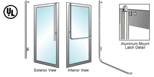 CRL-Blumcraft® Brushed Stainless Left Hand Reverse Aluminum Door Mount Keyed Access "JS" Exterior, Top Securing Panic Handle
