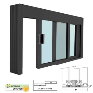 CRL Black Bronze Anodized Standard Size Manual DW Deluxe Service Window Glazed with Half-Track