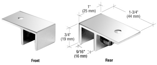 CRL Polished Chrome Ceiling Mount "Sleeve Over" Glass Clamp