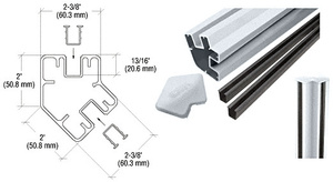 CRL Mill 72" Long 2" x 2-3/8" Rectangular 135 Degree Post Kit